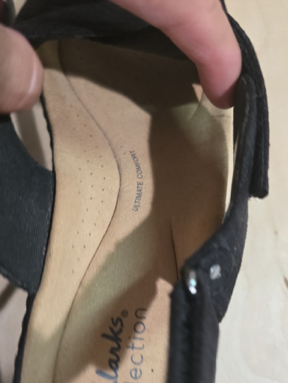 Clarks Black Woven Slingback Comfort Sandals - Picture 10 of 13